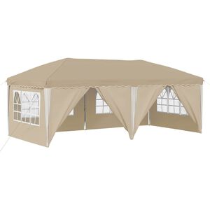 vidaXL Поп-ъп парти палатка 575 x 288 x 245 см Кремаво