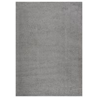 vidaXL Шаги килим с дълъг косъм, сив, 120x170 см