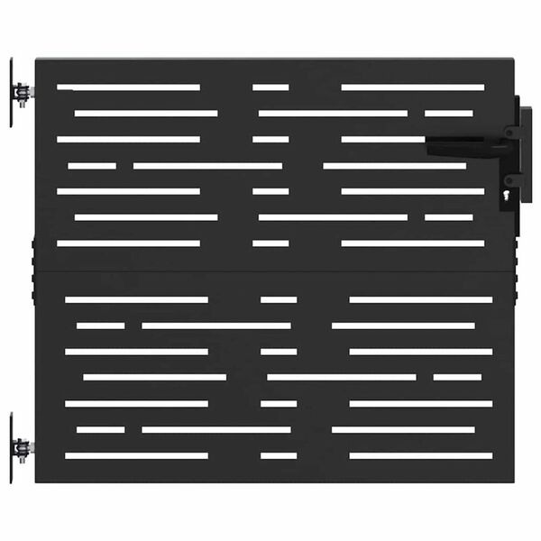 vidaXL Градинска врата Черно 85 x 100 cm Прахово покритие стомана