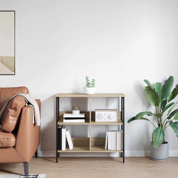 vidaXL Рафт за книги Сонома дъб 82 x 32 x 79 см Инженерно дърво