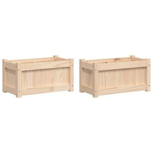 vidaXL Градински сандъци, 2 бр, борово дърво масив