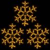 vidaXL Коледни фигури снежинки с LED, 3 бр, топло бяло, 59x59 см