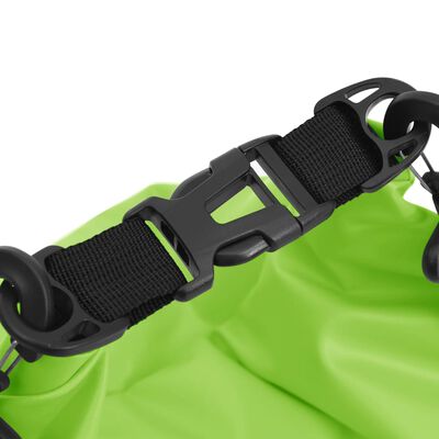 vidaXL Суха торба с цип, зелена, 20 л, PVC