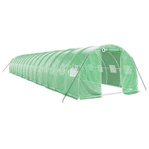 vidaXL Оранжерия със стоманена рамка зелена 48 м&sup2; 16x3x2 м