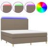 vidaXL Боксспринг легло с матрак и LED, таупе, 180x200 см, плат