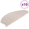 vidaXL Изтривалки за стълби, 10 бр., 65x24x4 см, бежови, полукръгли, големи