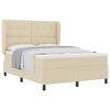 vidaXL Легло с пружинирана основа с таблото Крем 140 x 190 cm текстил
