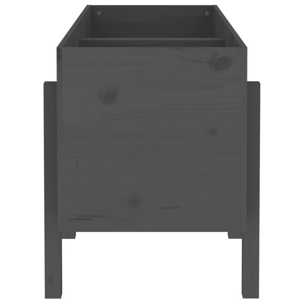 vidaXL Градинско повдигнато легло, сиво, 121x50x57 см, бор масив