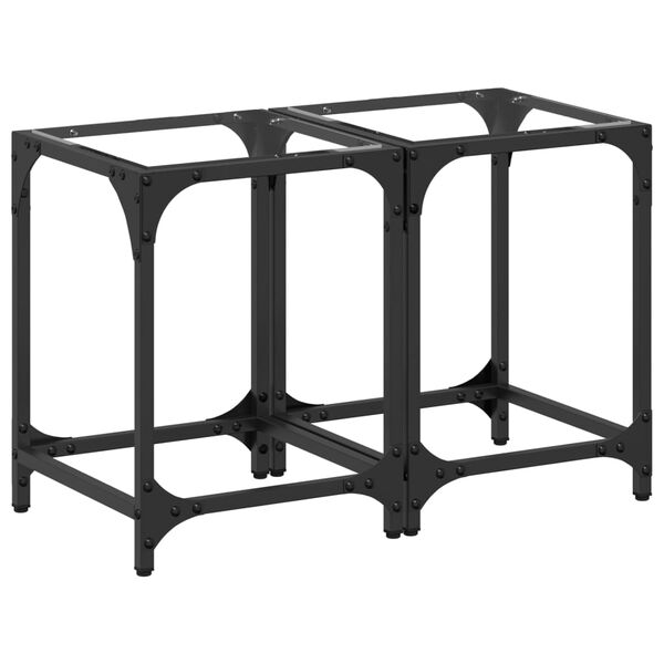 vidaXL Маси за кафе с прозрачен стъклен плот 2 бр 30x30x40 см стомана