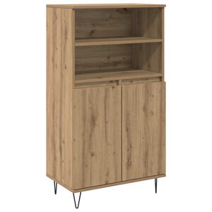 vidaXL Висок шкаф Кафяво 60 x 36 x 110 см Инженерна дървесина