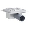 vidaXL Дренаж за душ с точки Сребрист 15 x 15 см