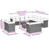vidaXL Градински комплект диван с възглавници 14 части сив полиратан
