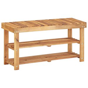 vidaXL Стелаж за обувки, 90x32x46 см, акациево дърво масив