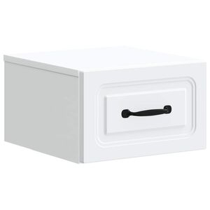 vidaXL Спален шкаф с монтаж на стена с чекмедже Бяло 34,5 x 33 x 20 см