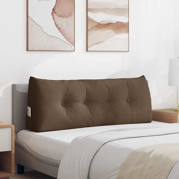 vidaXL Възглавница за гръб Кафяво 120 x 24 x 50 см текстил