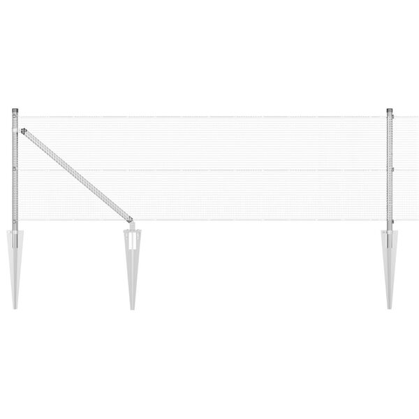 vidaXL Стълб за ограда. Сребрист 10 x 0,4 м (12 x 12 мм мрежа) Стомана