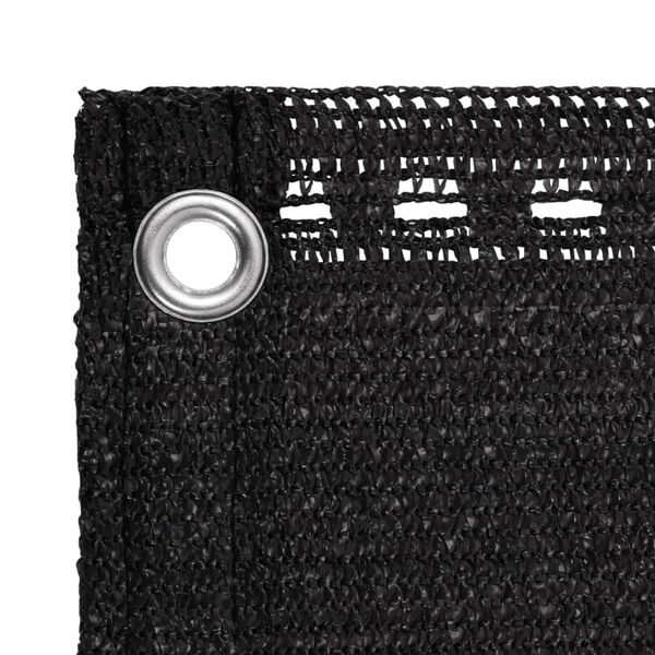 vidaXL Балконски параван, черен, 120x500 см, HDPE