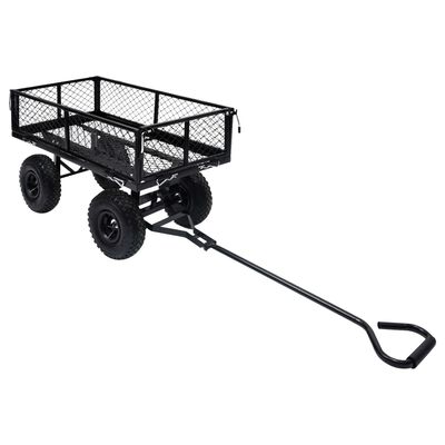 vidaXL Градинска ръчна количка, черна, 250 кг