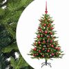 vidaXL Изкуствена коледна елха с топки 150 см 150 LED светодиода