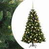 vidaXL Изкуствена коледна елха с топки 120 см 150 LED светодиода