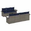 vidaXL Градински Софа Комплект с възглавница 8 pcs Сив полиратан