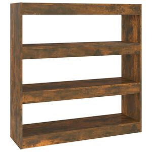 vidaXL Библиотека/разделител за стая, опушен дъб, 100x30x103 см