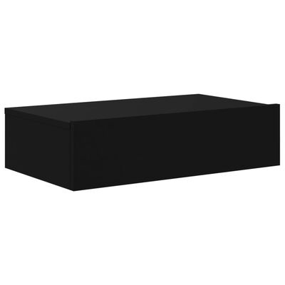 vidaXL ТВ шкаф с LED осветление, черен, 60x35x15,5 см