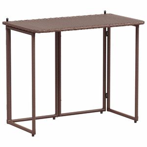 vidaXL Сгъваема градинска маса Кафява 90x51x75 cm Поли ратан