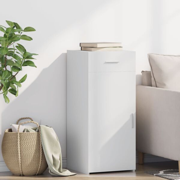 vidaXL Бюфет, бял, 40x42,5x93 см, инженерно дърво