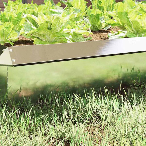 vidaXL Оградка за охлюви 16 pcs Сребрист 50 x 3,5 x 25 см