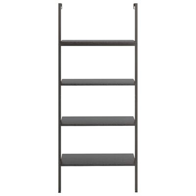 vidaXL Етажерка стълба с 4 рафта черна 64x35x152,5 см