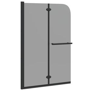 vidaXL Душова обшивка Черно 120 x 140 cm ESG стъкло и алуминий
