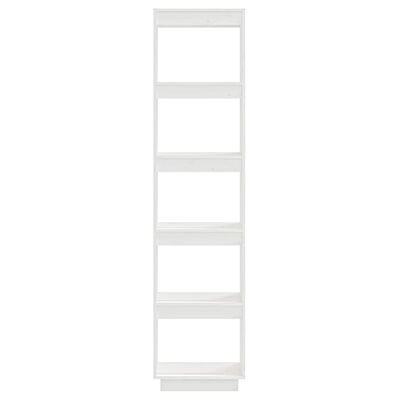 vidaXL Библиотека/разделител за стая, бяла, 40x35x167 см, бор масив