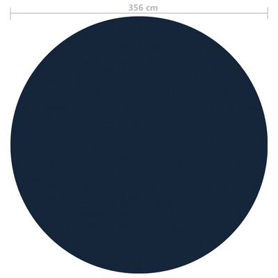 vidaXL Плаващо соларно покривало за басейн, PE, 356 см, черно и синьо