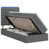 vidaXL LED легло за съхранение с матрак Тъмносиво 90 x 190 cm Текстил