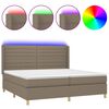 vidaXL Боксспринг легло с матрак и LED, таупе, 200x200 см, плат