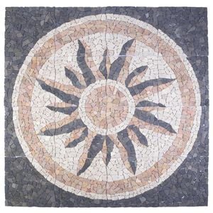 vidaXL Плочки Мозаика Слънчев Мотив Многоцветен 120 x 120 cm Мрамор