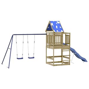 vidaXL Комбинирано детско съоръжение за игра, импрегниран бор