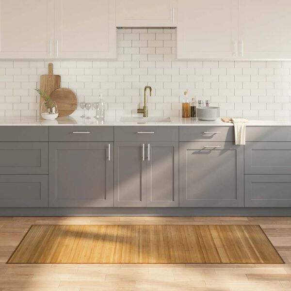 vidaXL Килим, правоъгълен, натурален, 80x200 см, бамбук