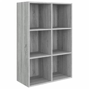 vidaXL Библиотека/бюфет, сив сонома, 66x30x98 см, инженерно дърво