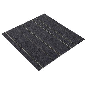 vidaXL Килимна плочка Тъмносив с ивици 50 x 50 cm 36 бр. ПП и Битум