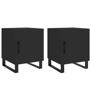vidaXL Нощни шкафчета 2 бр черни 40x40x50 см инженерно дърво