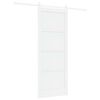 vidaXL Преплъзваща се врата 83 x 211 cm Инженерна дървесина Бяло