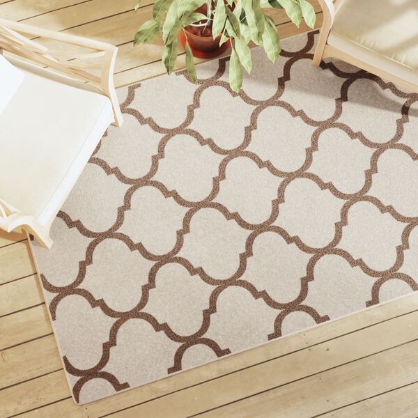 vidaXL Килим за открито и закрито къс косъм шарен 120x180 см неплъзгащ