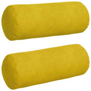 vidaXL Възглавници валяци 2 pcs Жълто &Oslash; 15 x 40 см Кордюрова тъкан