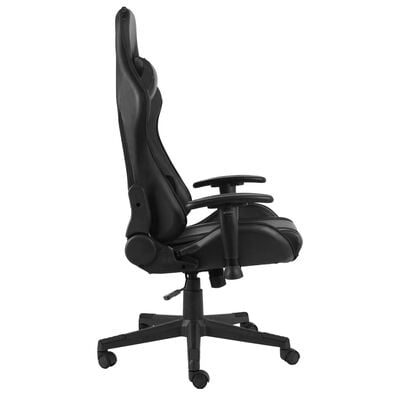vidaXL Въртящ геймърски стол, черен, PVC