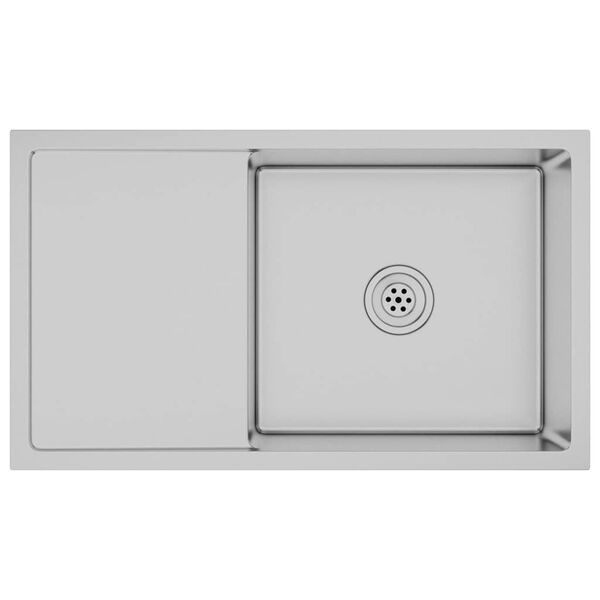vidaXL Ръчно изработена кухненска мивка, неръждаема стомана