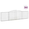vidaXL Габионни кошници арка 4 бр 400x30x100/120 см поцинковано желязо