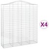 vidaXL Габионни кошници арка 4 бр 200x50x220/240 см поцинковано желязо