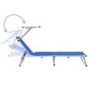 312457 vidaXL Folding Sun Loungers with Roof 2 pcs Aluminium&Textilene Blue